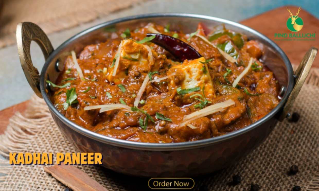 Official Pind Balluchi Kadhai Paneer served in a traditional metal kadhai